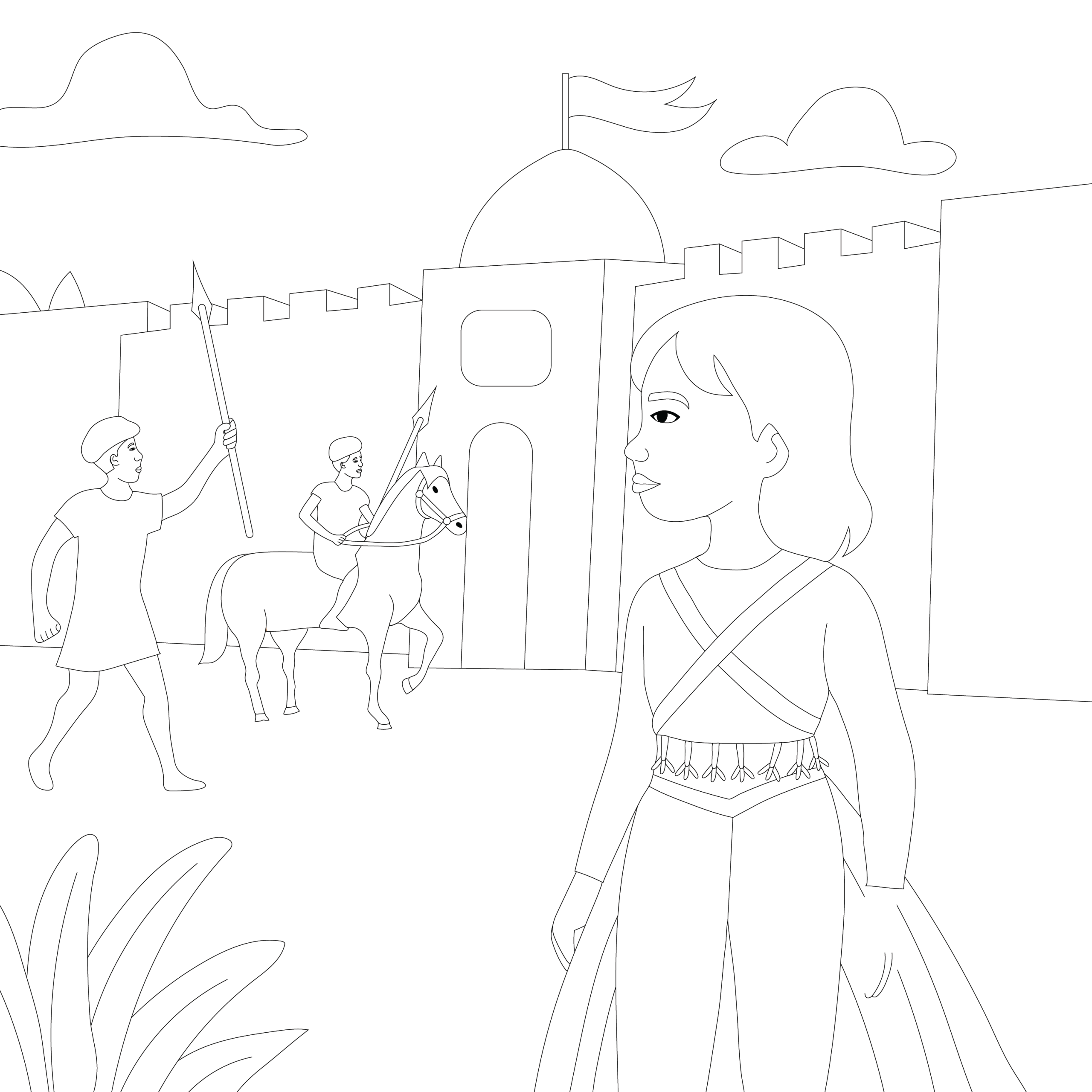 Queen Amina coloring book-01 Queen Amina Colouring Book - Image 1