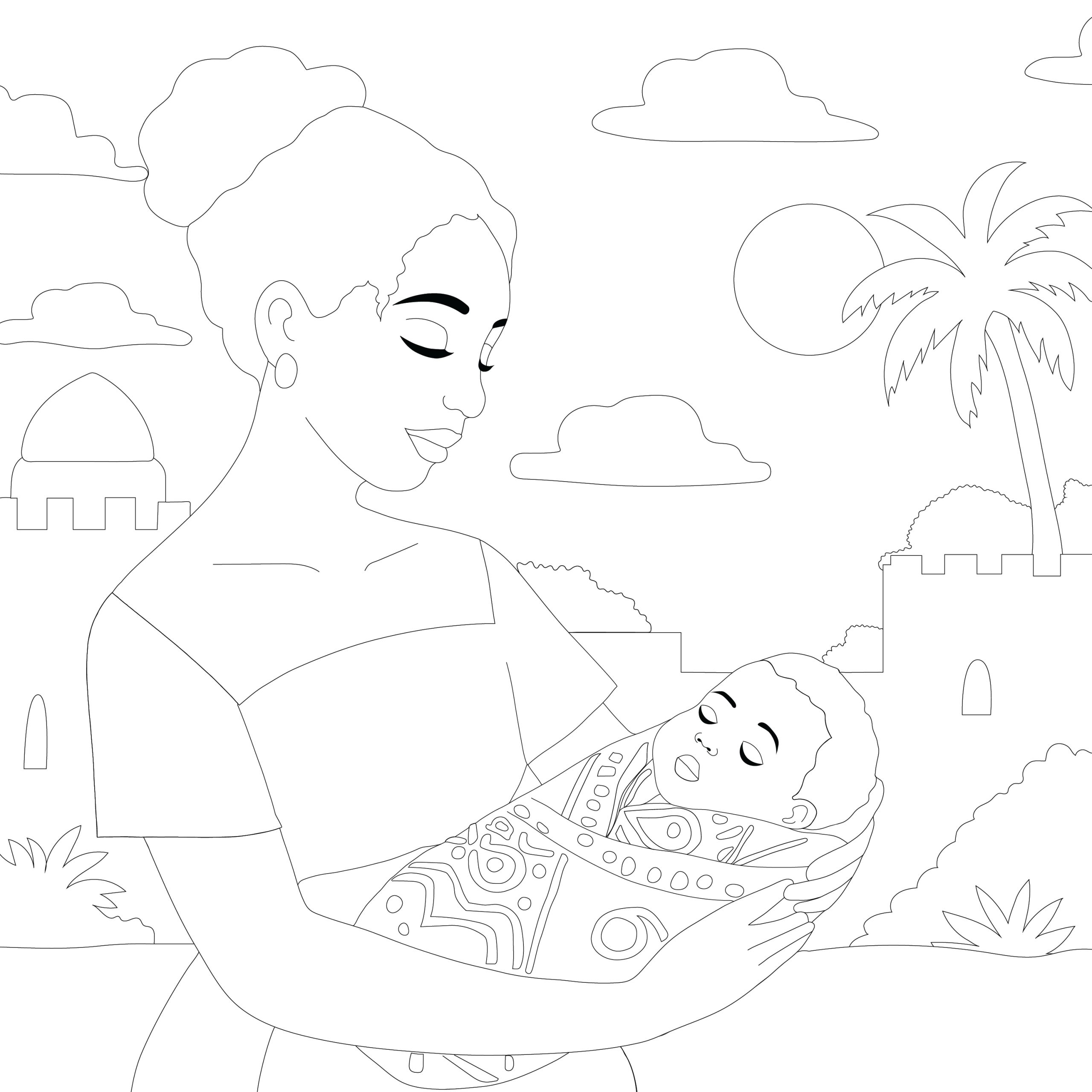 Queen Idia coloring book-01 Queen Idia Colouring Book - Image 1